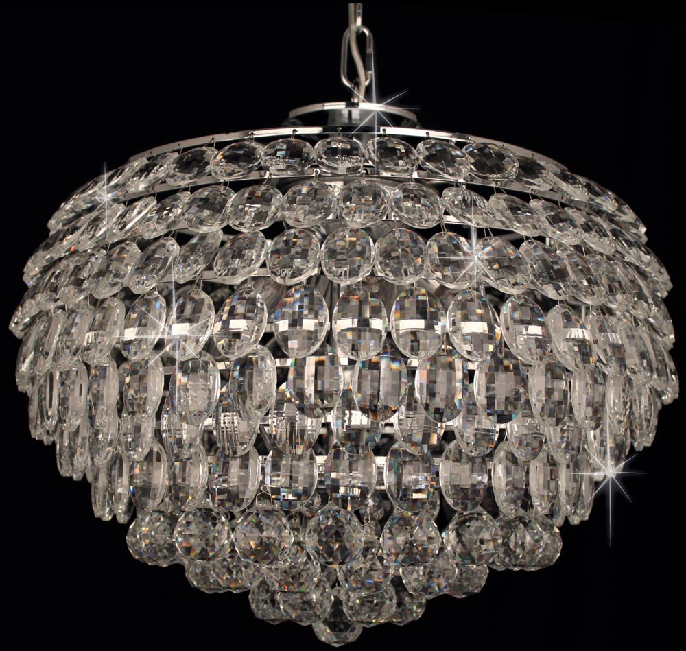 Adaliz Large 6 Light K9 Crystal Pendant In Polished Chrome