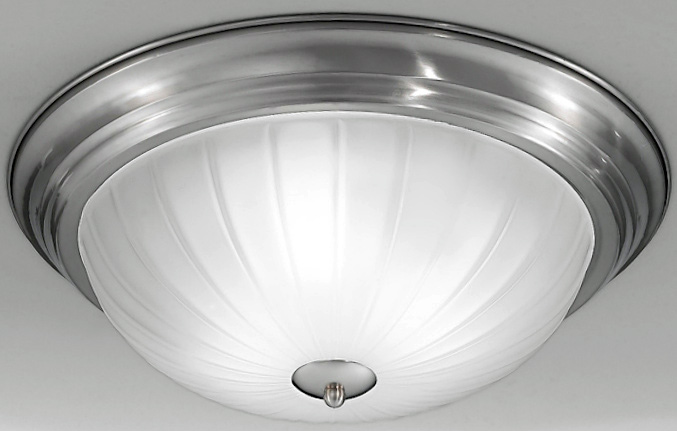 Traditional 3 Lamp Flush Mount Low Ceiling Light Satin Nickel Acid Glass