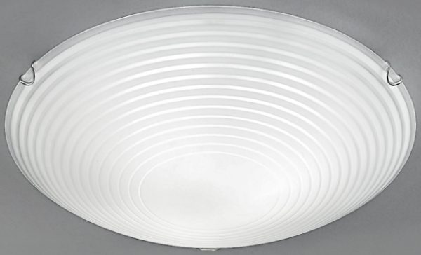 Traditional 3 Lamp Flush Low Ceiling Light Frosted / Clear Glass Shade