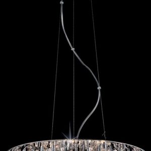 Carlo 5 Light Crystal Basket Pendant In Polished Chrome