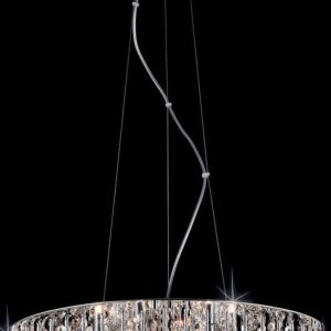 Carlo 6 Light Crystal Basket Pendant In Polished Chrome