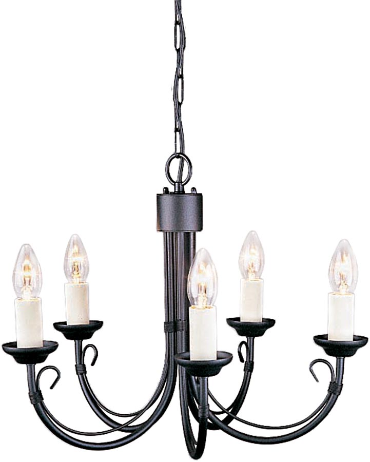 Elstead Chartwell Traditional Black Ironwork 5 Light Chandelier