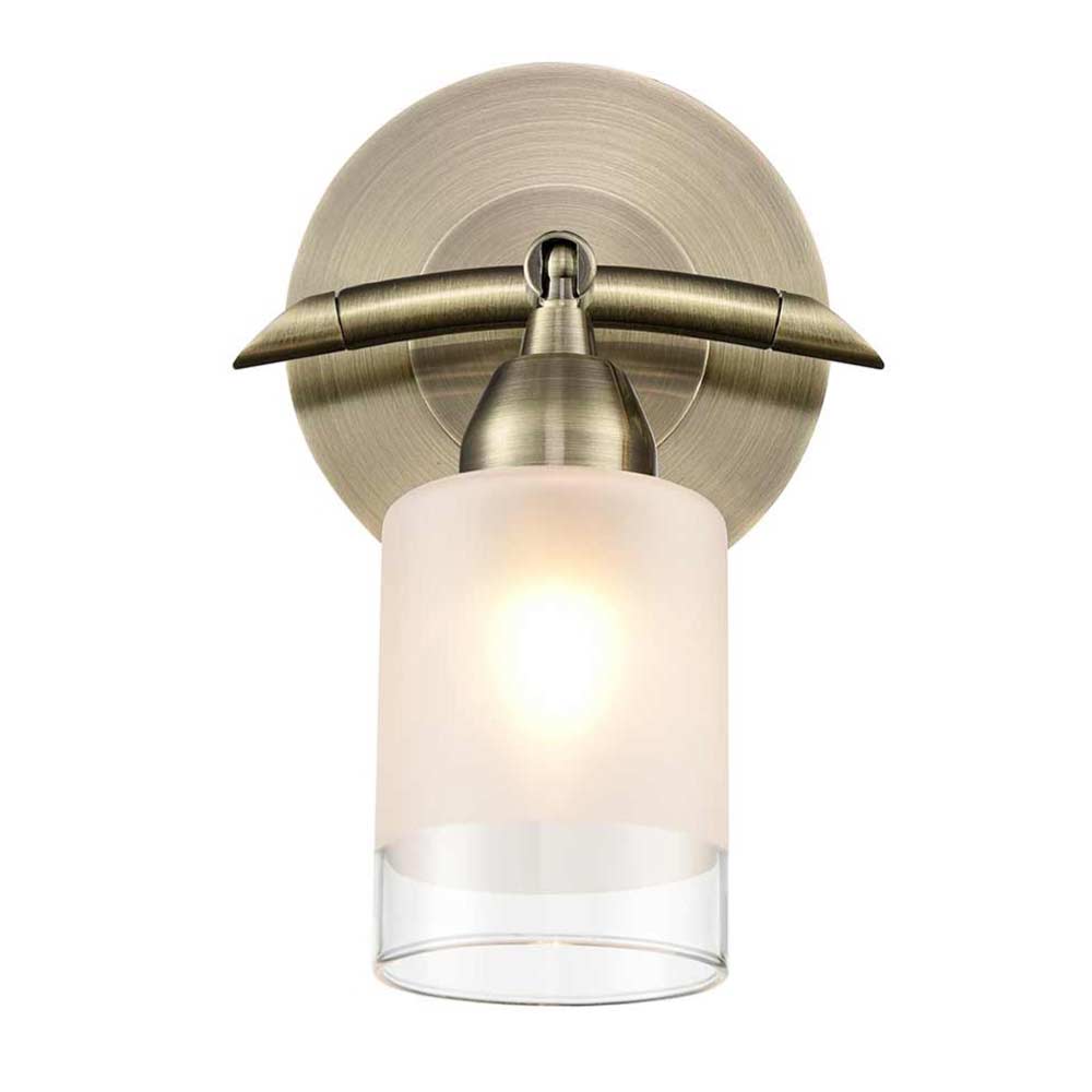 Stylish Bronze Finish Switched Single Wall Light Acid Glass Shade