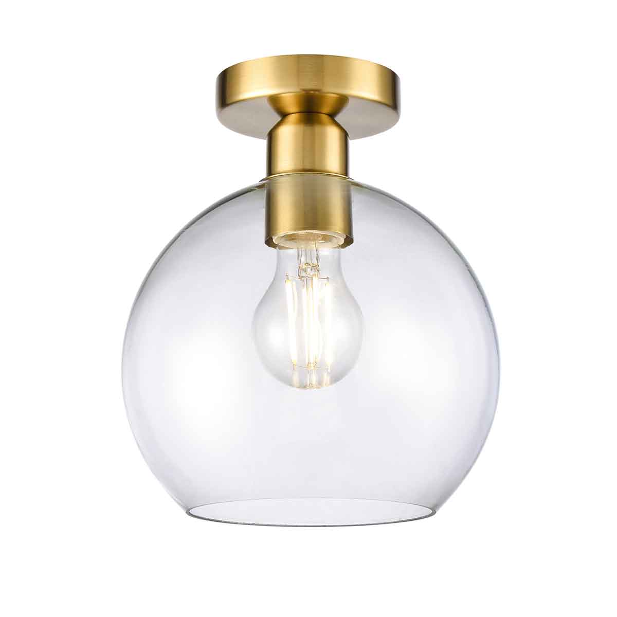 Chalice 1 Light Traditional Flush Ceiling Light Aged Brass