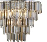 Clarissa Polished Chrome 9 Light Ceiling Pendant Faceted Glass Prisms