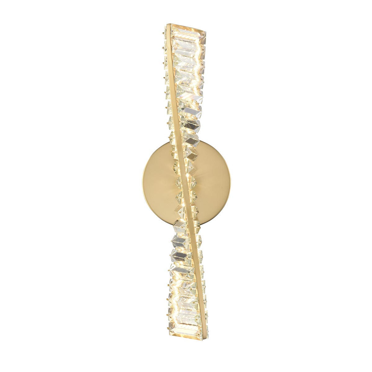 Cleopatra Modern LED Single Crystal Wall Light in Aged Brass