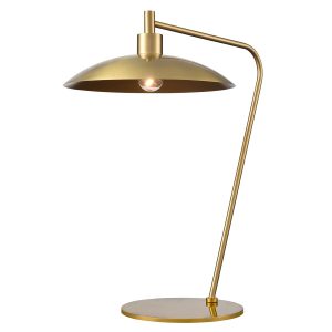 Franklite Cole traditional aged brass table or desk lamp on a white background.