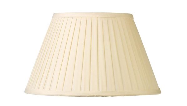 Cream Knife Pleated Faux Silk 25cm Tapered Table Lamp Shade