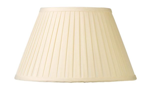 Cream Knife Pleated Faux Silk 30cm Tapered Table Lamp Shade