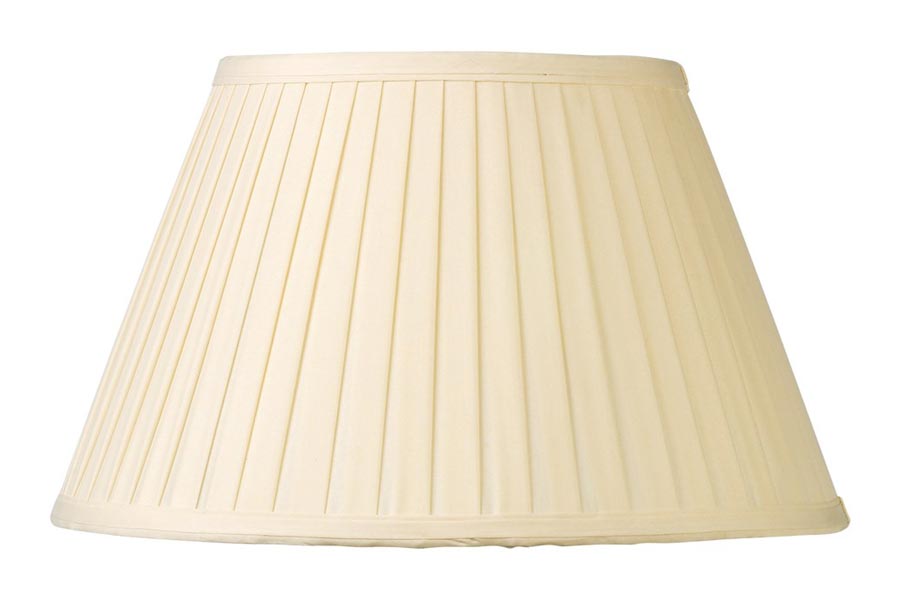 Cream Knife Pleated Faux Silk 35cm Tapered Table Lamp Shade