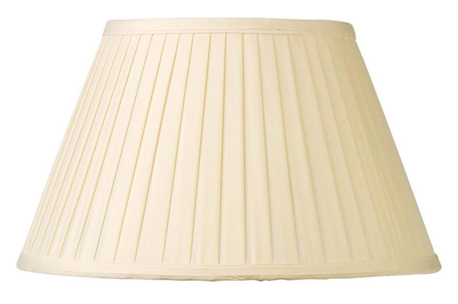 Cream Knife Pleated Faux Silk 45cm Tapered Table / Floor Lamp Shade