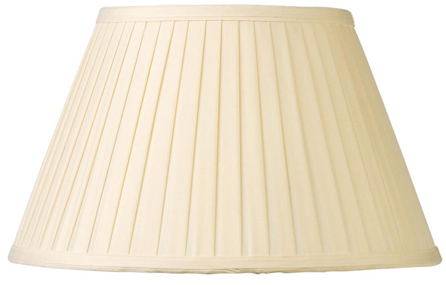 Cream Knife Pleated Faux Silk 50cm Tapered Floor Lamp Shade