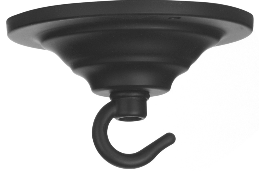 Matt Black Chandelier Single Hook Ceiling Plate