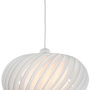 Dar Explorer Ribbed Fabric Pendant Lamp Shade White