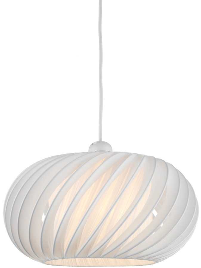 Dar Explorer Ribbed Fabric Pendant Lamp Shade White