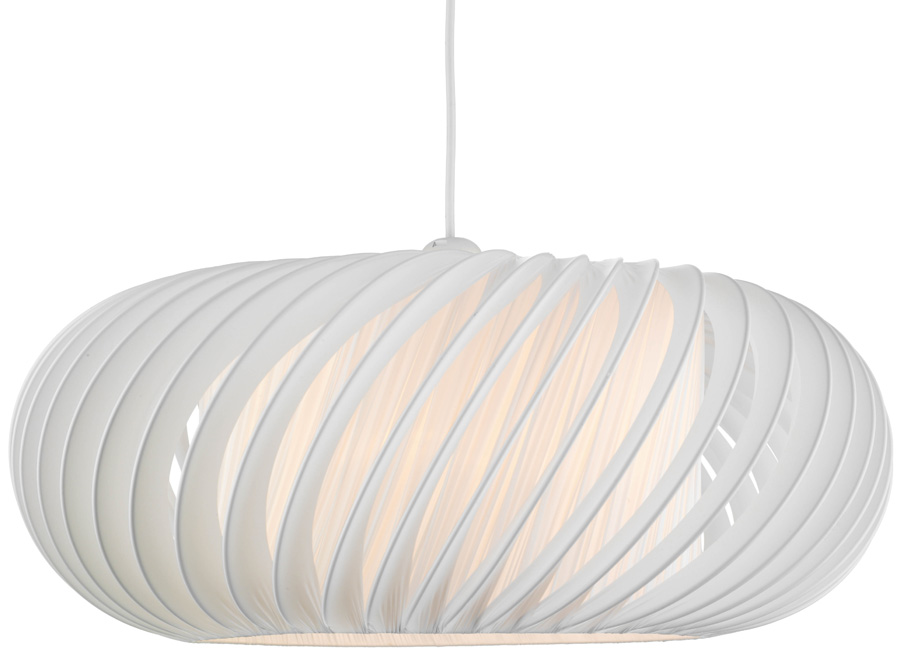 Dar Explorer Large Ribbed Fabric Ceiling Lamp Shade White