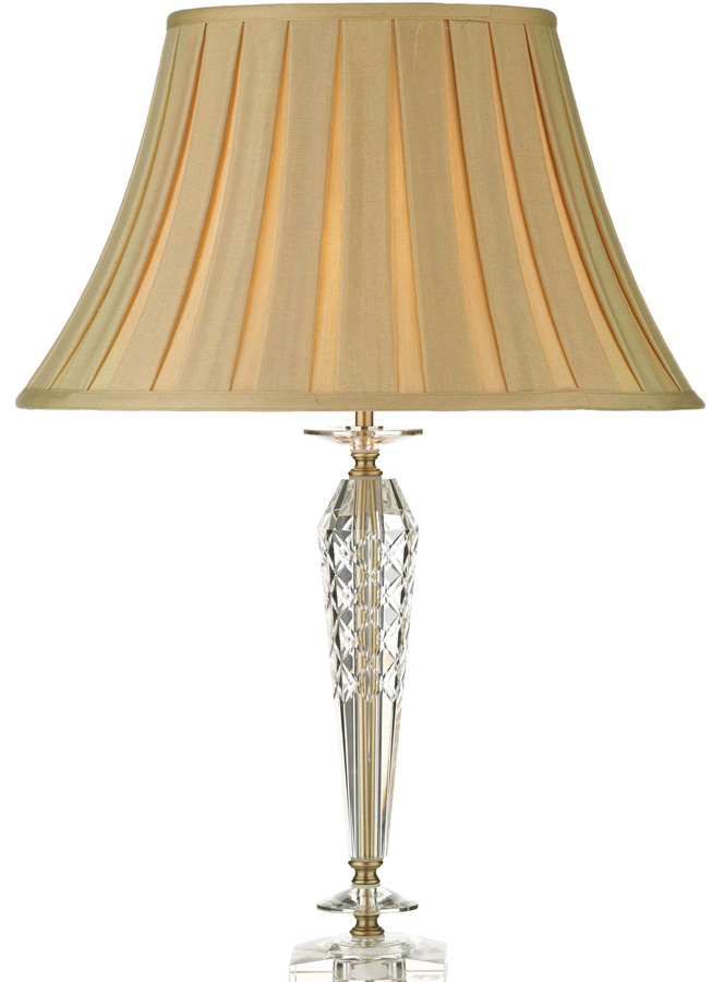 Dar Nell Modern Luxe Crystal Table Lamp With Gold Shade