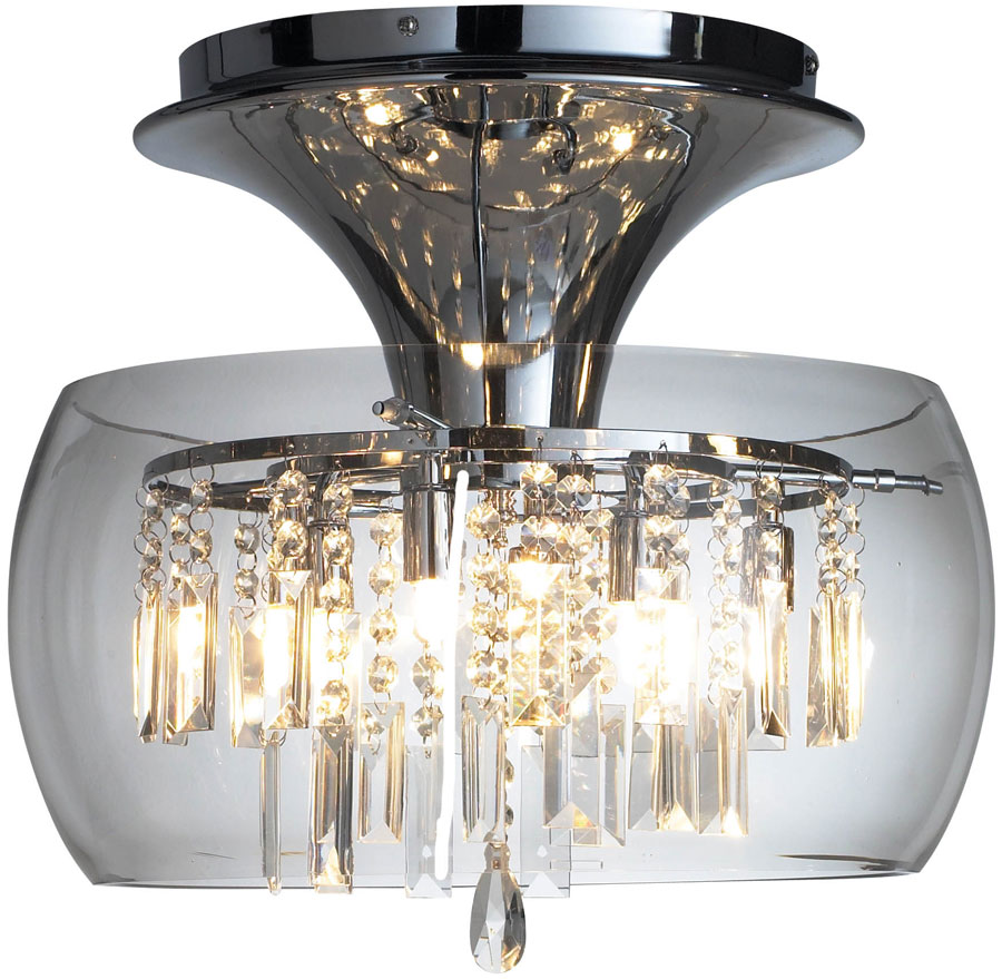 Dar Loco Modern 6 Light Chrome And Glass Flush Ing Loc508 Dar Loco Modern 6 Light Chrome And Glass Flush Ing
