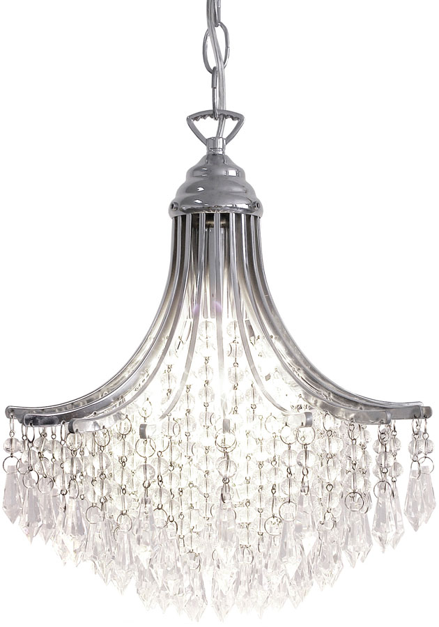 Dar Suri Art Deco Style Glass Pendant Light Chrome