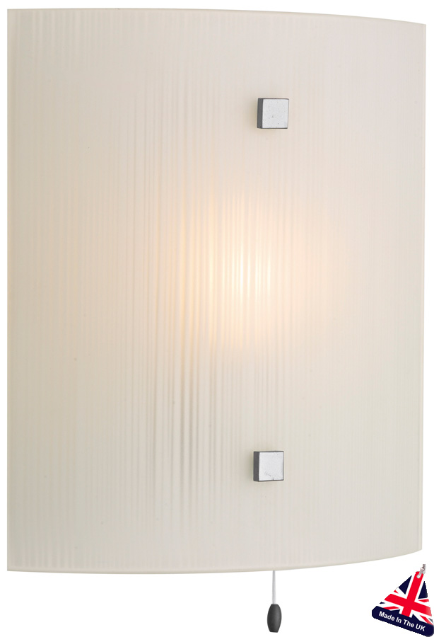 Modern White Swirl Glass Switched Wall Light