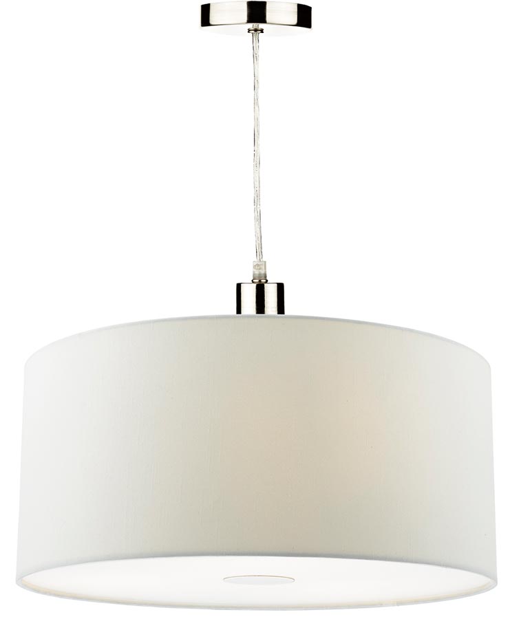 Dar Ronda 40cm White Drum Easy Fit Pendant Shade With Diffuser