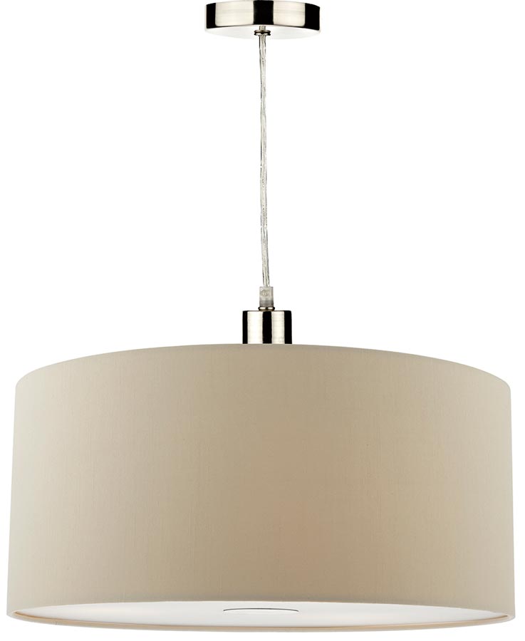 Dar Ronda 40cm Ecru Drum Easy Fit Pendant Shade With Diffuser