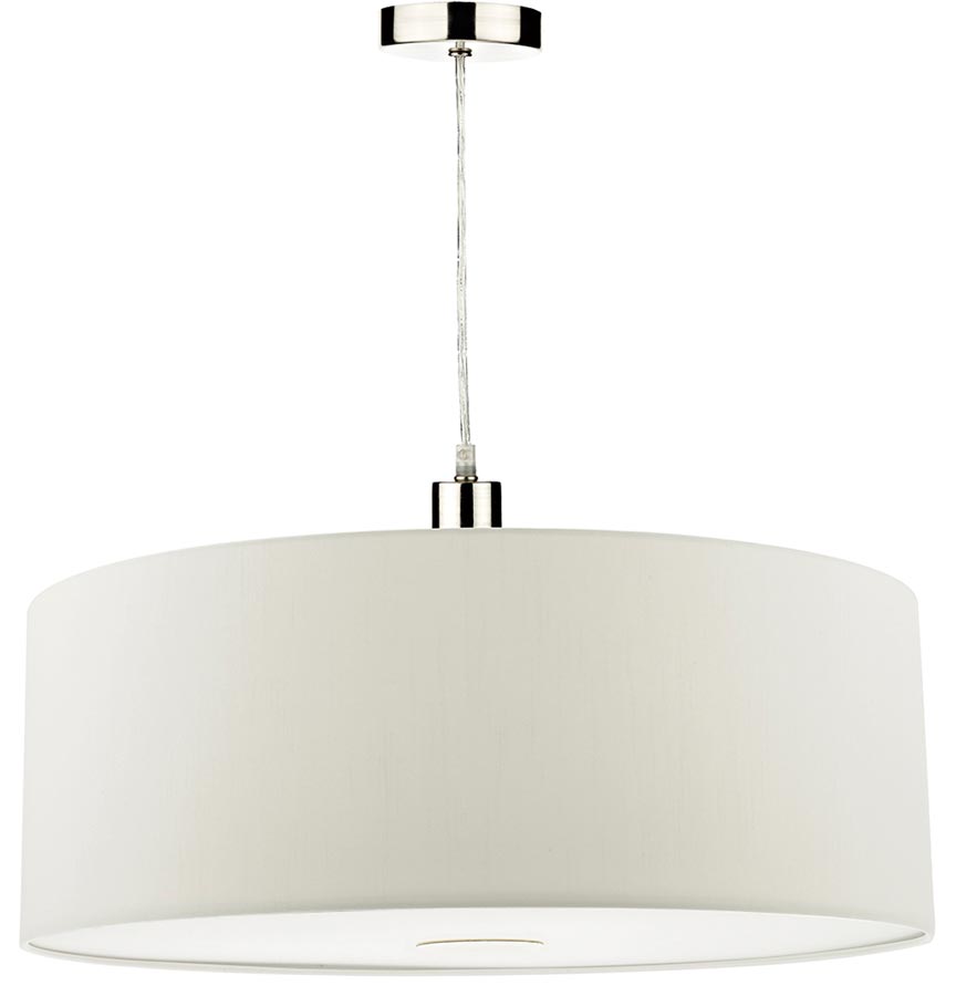 Dar Ronda 60cm White Drum Easy Fit Pendant Shade With Diffuser