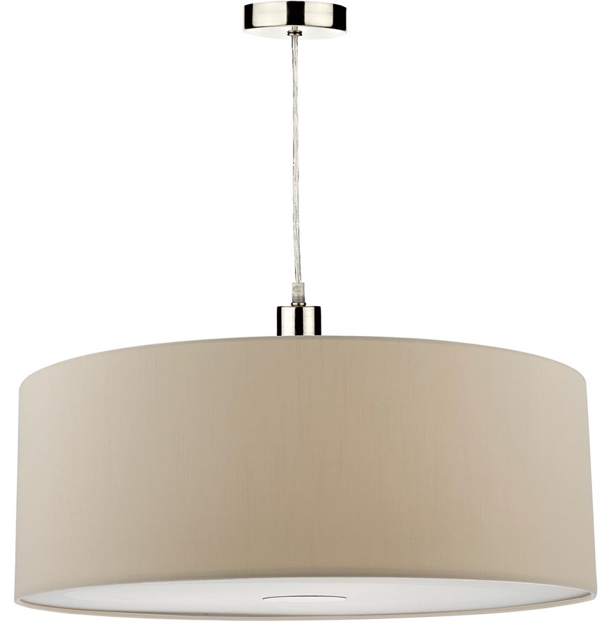 Dar Ronda 60cm Ecru Drum Easy Fit Pendant Shade With Diffuser