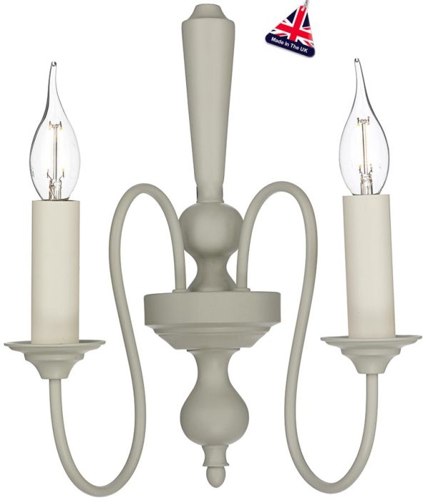 David Hunt Therese 2 Light Wall Lamp French Cream