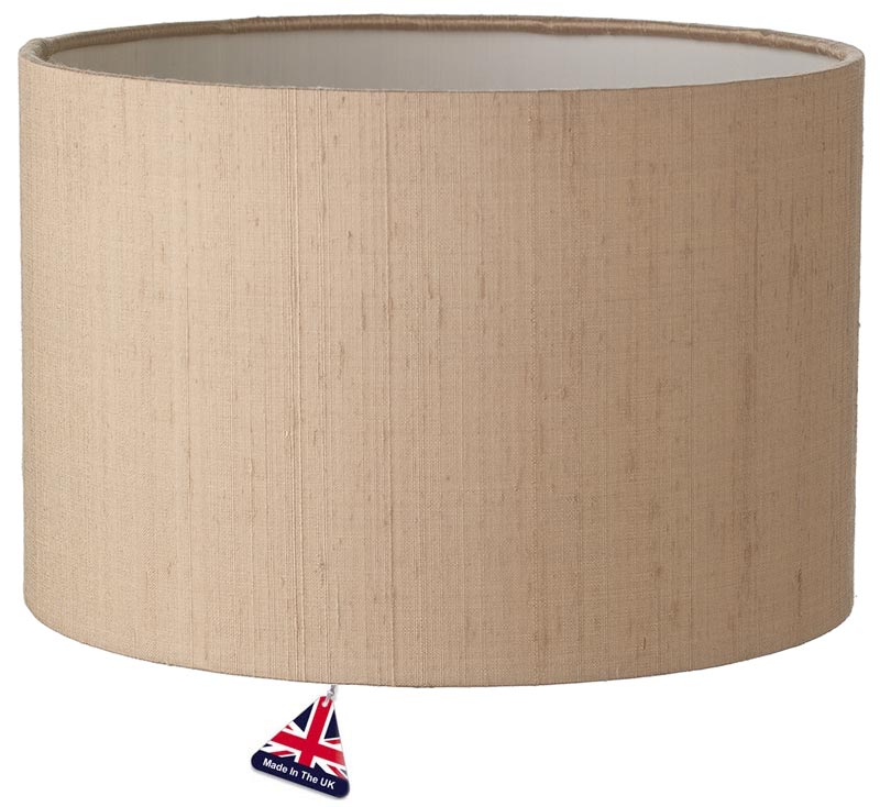 Zuton White Lined 25cm Silk Drum Lamp Shade Colour Choice