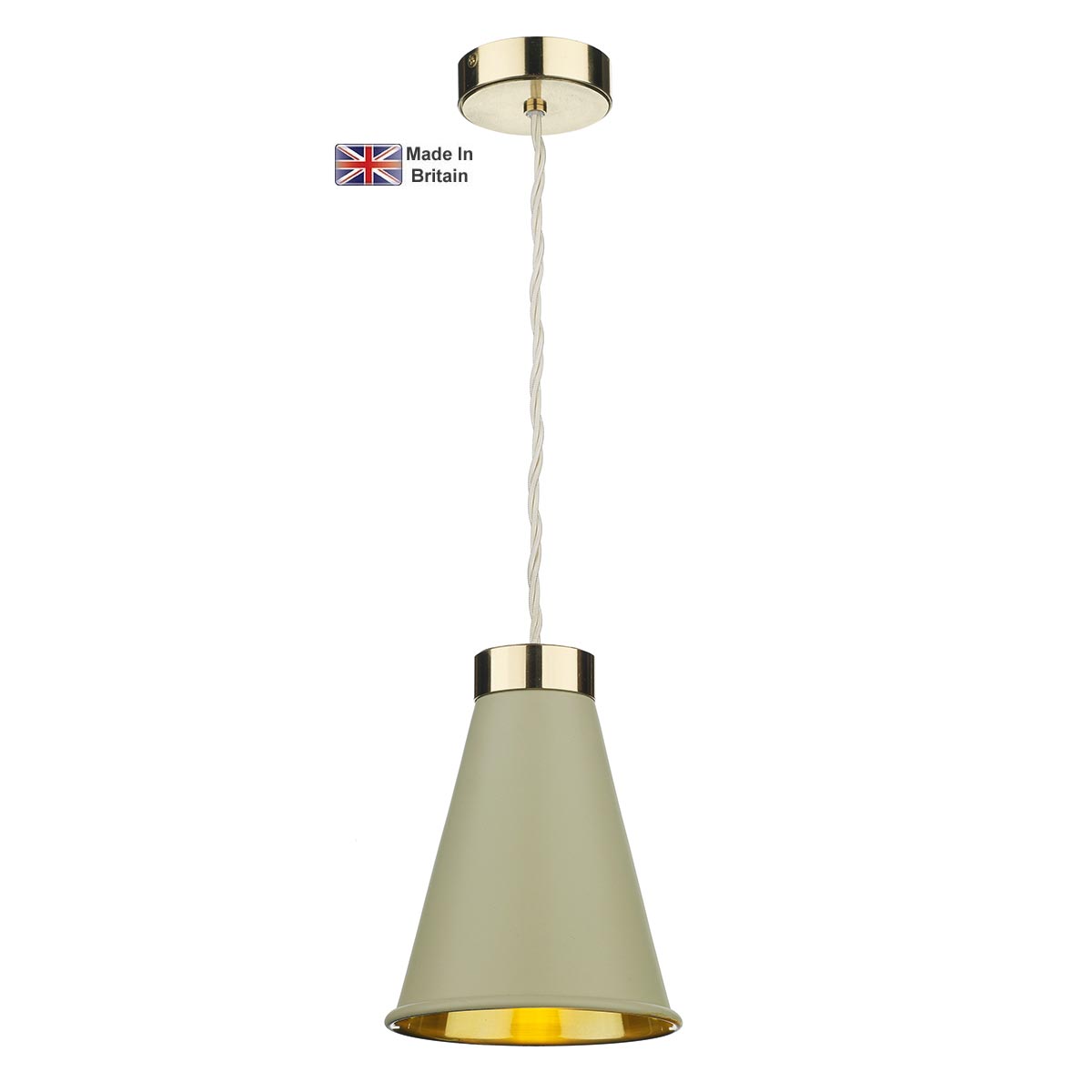 David Hunt Hyde Single Light Solid Polished Brass Pendant Pebble Shade