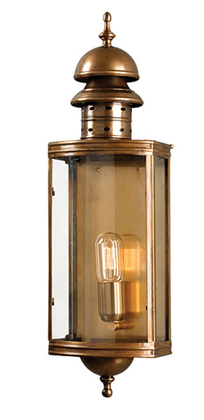 Elstead Downing Street Large Solid Antique Brass Outdoor Wall Lantern
