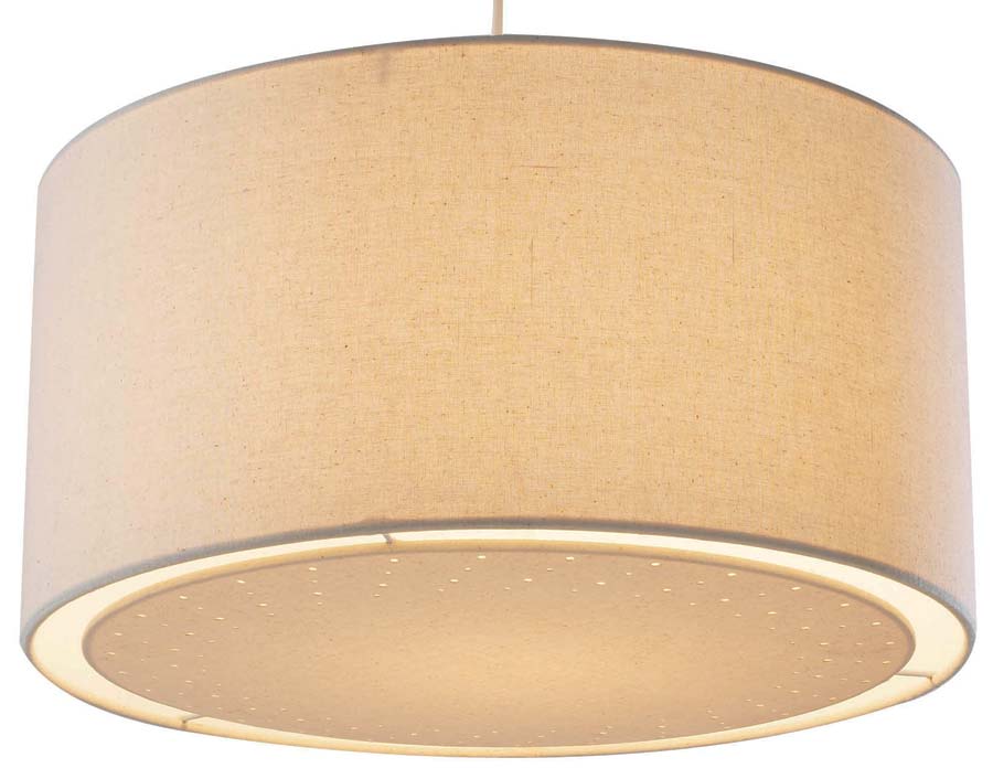 Dar Edward Cream Fabric Drum Ceiling Lamp Shade Edw6533 - Ceiling Light Shades Fabric