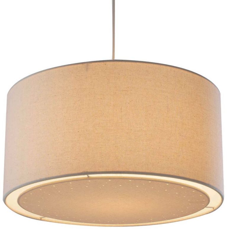 Dar Edward Cream Fabric Drum Ceiling Lamp Shade EDW6533