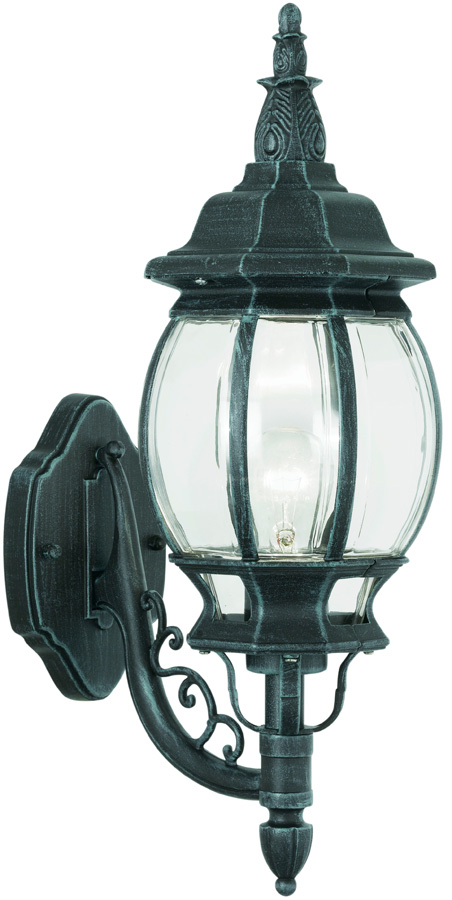 Classic Traditional Outdoor Up Wall Light Black And Green 4174