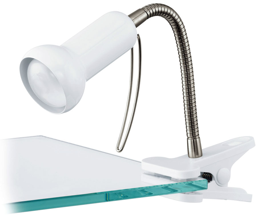 Fabio White Clip On Table Lamp Desk Task Lamp