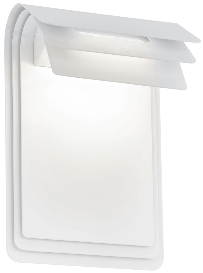 Modern Folded White Steel Outdoor LED Wall Light