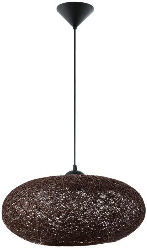 Campilo chocolate mesh modern ceiling pendant, full height on white background