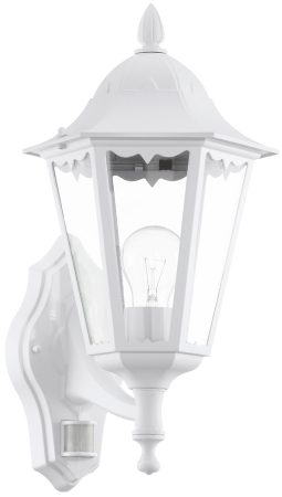White Traditional Upward Outdoor PIR Wall Light 93447