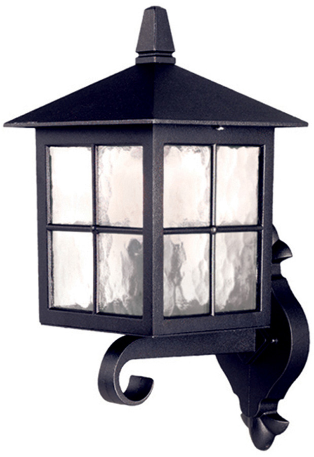 Elstead Winchester 1 Light Outdoor Upward Wall Lantern Black