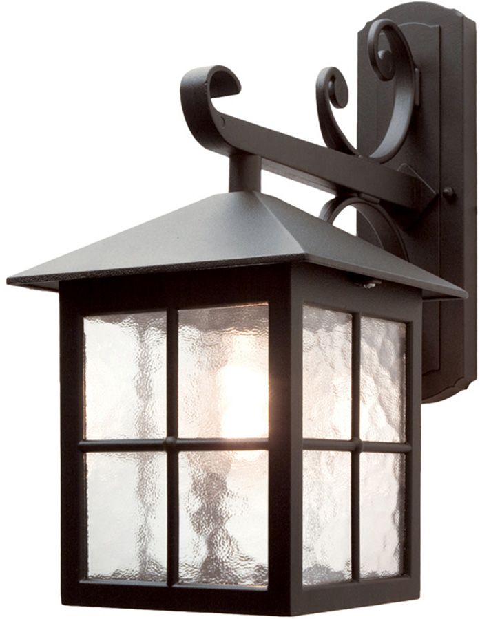 Elstead Winchester Scrolled Mount Outdoor Wall Lantern Black