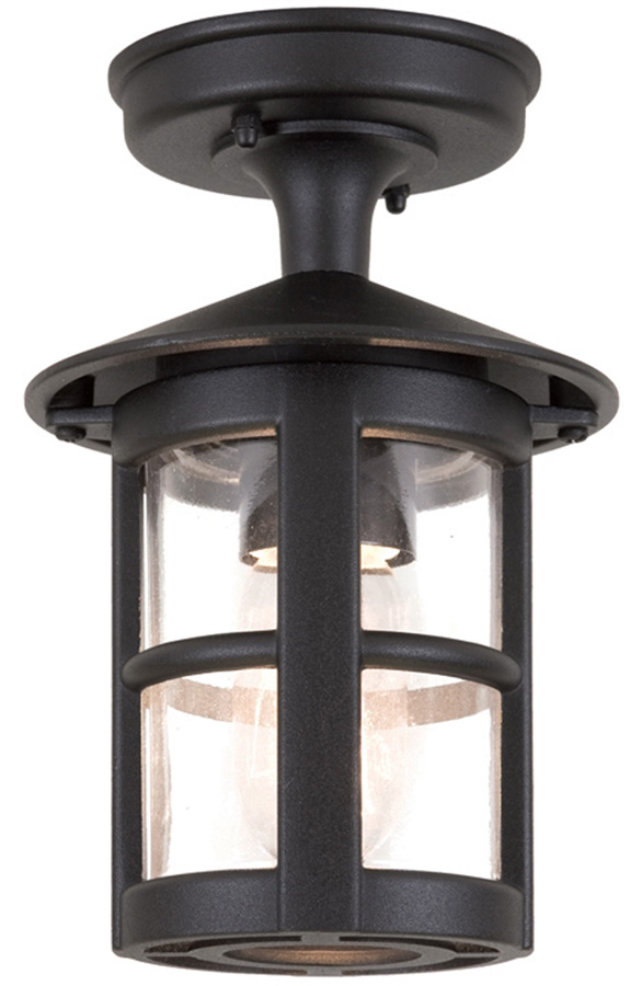 Elstead Hereford Traditional Flush Outdoor Porch Lantern Black