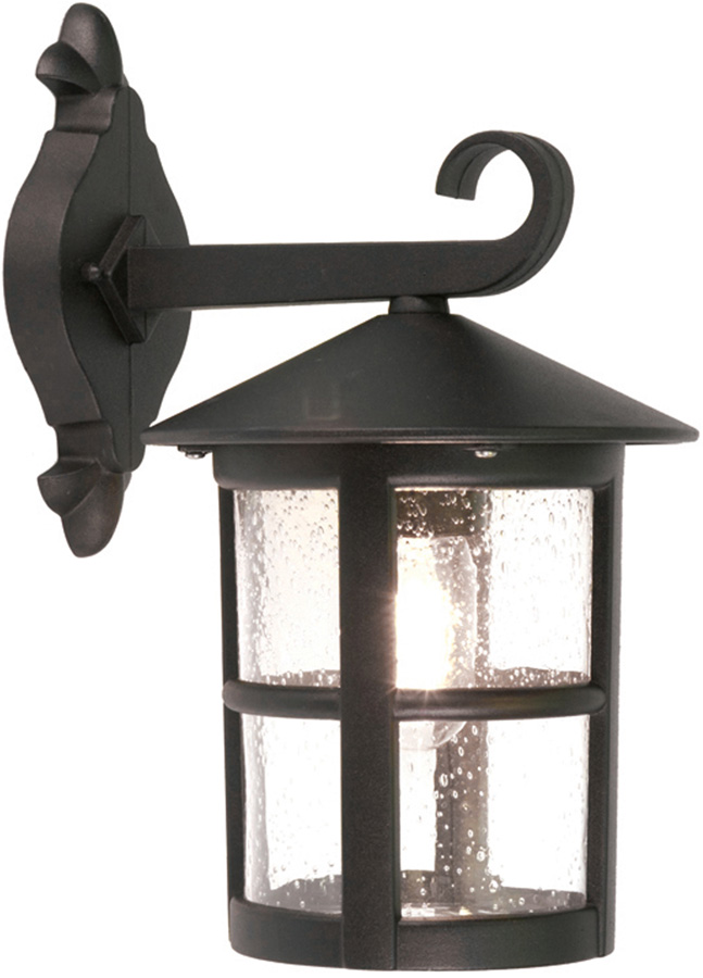 Elstead Hereford Traditional Grande Outdoor Down Wall Lantern Black