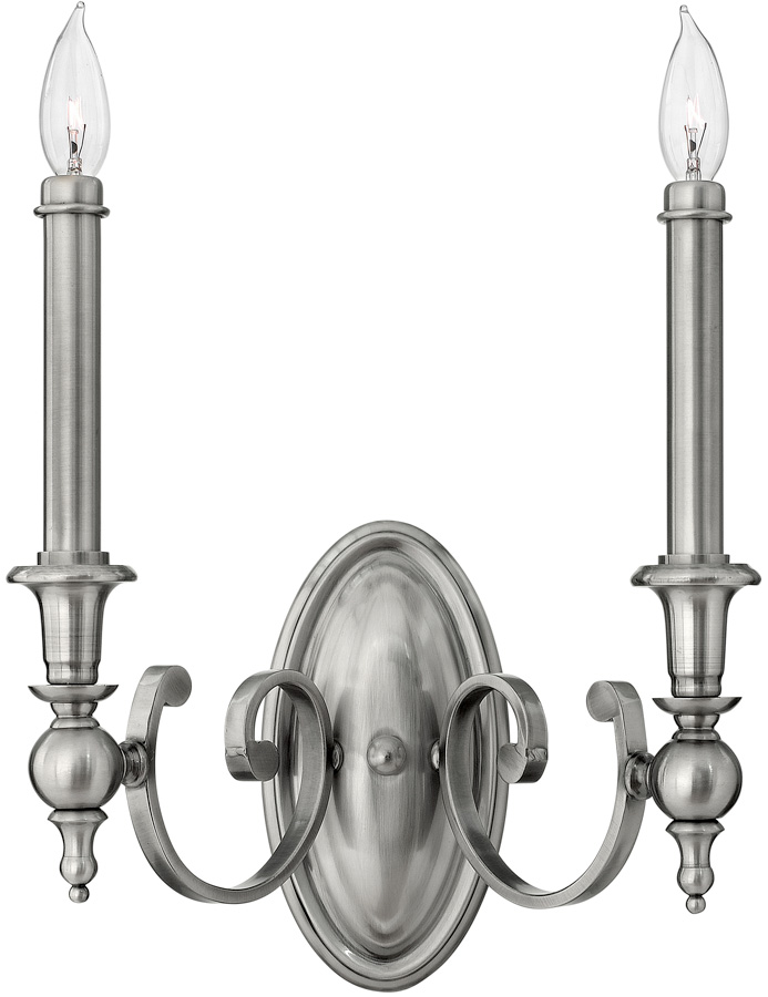 Hinkley Yorktown Double Candelabra Wall Light Antique Nickel