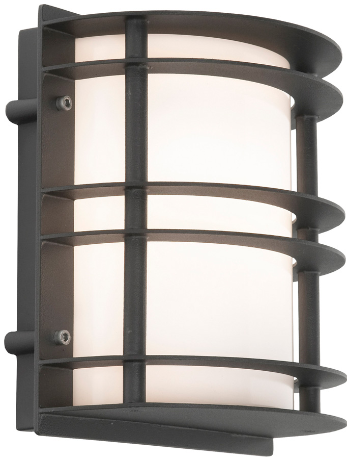 Norlys Stockholm Flush Outdoor Wall Lantern Black Opal Art Deco Style