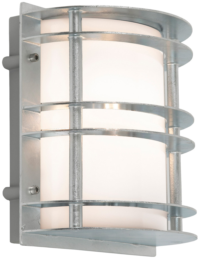 Norlys Stockholm Outdoor Wall Lantern Galvanised Opal Art Deco Style