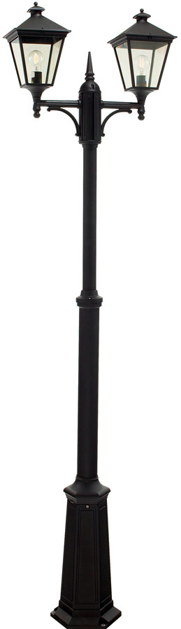 Norlys Turin 2 Lantern Outdoor Lamp Post Black Traditional