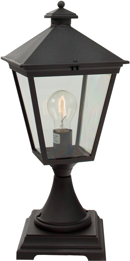 Norlys Turin Grande 1 Light Outdoor Pedestal Lantern Black