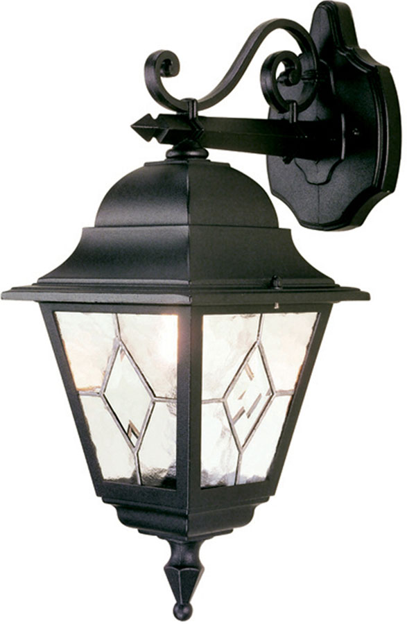 Norfolk Traditional Black Outdoor Wall Lantern Downward