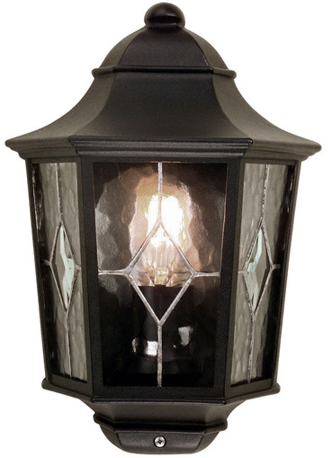 Elstead Norfolk Traditional Black Outdoor Half Wall Lantern